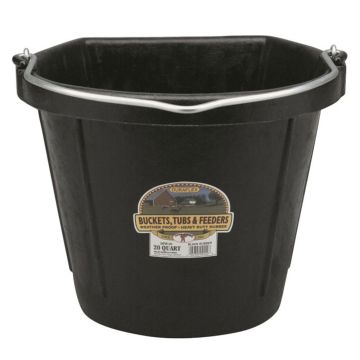 Little Giant Flat Back Rubber Bucket, 20 Quart