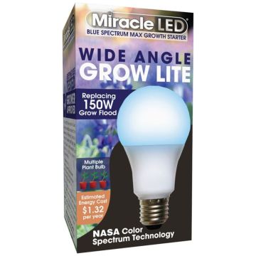 MiracleLED® Wide Angle Grow Lite Blue Spectrum Max Growth Starter A19 Bulb