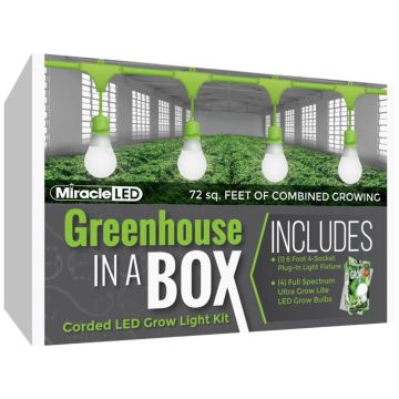 MiracleLED® Corded LED Grow Light Kit 'Greenhouse in a Box' 72 sq ft
