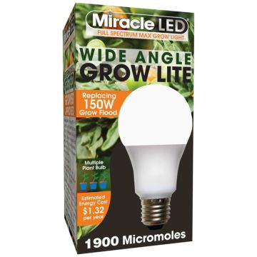 MiracleLED® Wide Angle Grow Light Full Spectrum Daylight Max Grow Light A19 Bulb