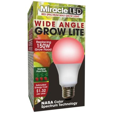 MiracleLED® Wide Angle Grow Lite Red Spectrum Max Grow Light A19 Bulb
