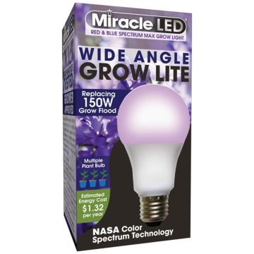 MiracleLED® Wide Angle Grow Lite Red & Blue Spectrum Max Grow Light A19 Bulb