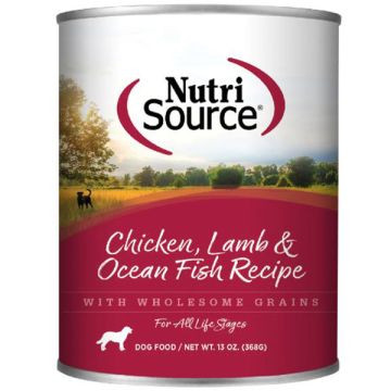 NutriSource®, Chicken Lamb & Ocean Fish Recipe, Wet Dog Food, 13 oz Can