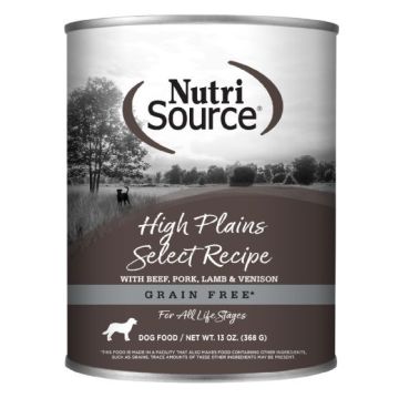 NutriSource®, High Plains Select Recipe, Grain Free, Wet Dog Food, 13 oz Can