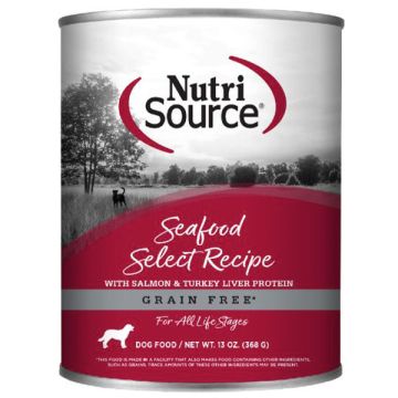 NutriSource®, Seafood Select Recipe, Grain Free, Wet Dog Food, 13 oz Can