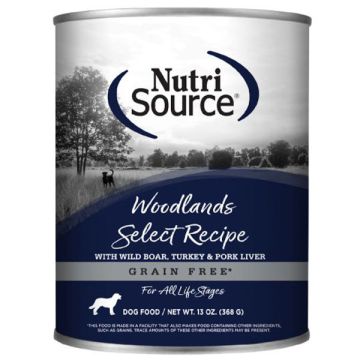 NutriSource®, Woodlands Select Recipe, Grain Free, Dry Dog Food, 13 oz Can