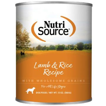 NutriSource®, Lamb & Rice Recipe, Wet Dog Food, 13 oz Can