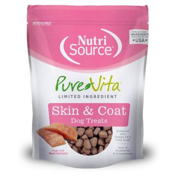 NutriSource® PureVita Salmon Skin & Coat Dog Treats Limited Ingredient, 6oz pack