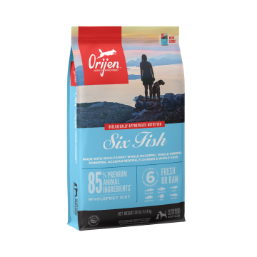 ORIJEN Dry Dog Food, Six Fish, Grain Free & Poultry Free, High Protein, Fresh & Raw Animal Ingredients