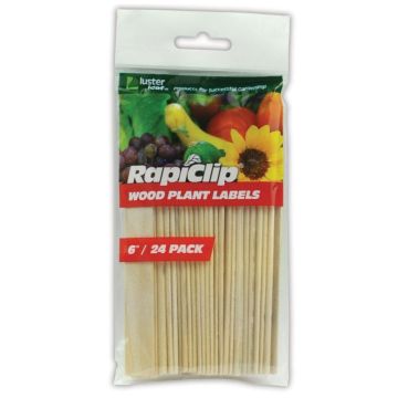 Luster Leaf RapiClip Wood Plant Labels, 6", 24 Pack