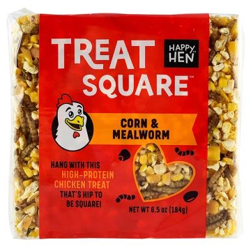 Happy Hens Treat Square, Corn & Mealworm, 6.5 oz.