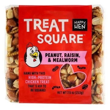 Happy Hen Treat Square, Peanut, Raisin & Mealworm, 7.5 oz.