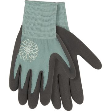 KINCO® Bamboo-Nylon Knit Shell & Sandy Foam Latex Palm Gloves Aqua