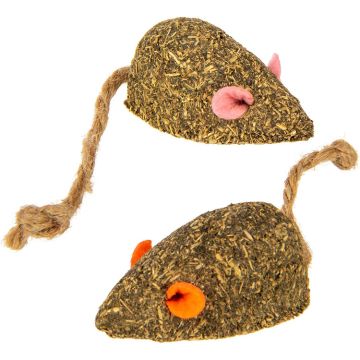 SmartyKat Instincts Mouser Mayhem HappyNip Cat Toy, Compressed Catnip & Silverine-Shaped Mice, Mentally Stimulating, Durable & Less Mess, 2-Pack