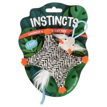 Instincts by SmartyKat HappyNip Soarin' Squirrel Crinkle Launcher Plush Interactive Cat Toy, Contains Catnip & Silvervine - Multicolor, One Size