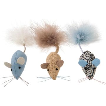 Instincts by SmartyKat 3-Pack Catnip Caravan Mice Plush Cat Toys, Contains Catnip & Silvervine - Multicolor, 3-Pack