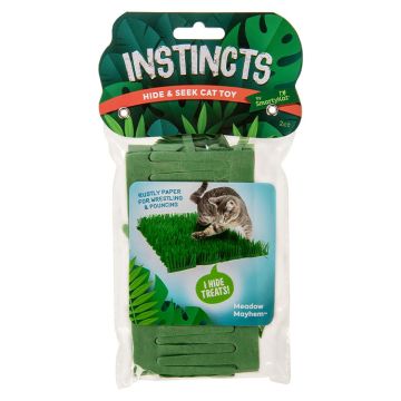 Instincts by SmartyKat 2-Pack Meadow Mayhem Hide & Seek Paper Grass Rustle Cat Mat Toy - Green, 2-Pack