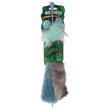 SmartyKat Instincts HappyNip Secret Swinger Breakaway Extendable Wand Teaser Cat Toy, Contains Catnip & Silvervine - Gray/Blue, One Size