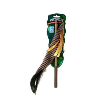SmartyKat Instincts Fly 'N Frenzy 24 Extendable HappyNip Silvervine & Catnip Plush Wand Cat Toy