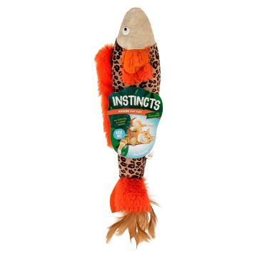 SmartyKat Instincts HappyNip Fin Frenzy Fish Kicker Crinkle Plush Cat Toy