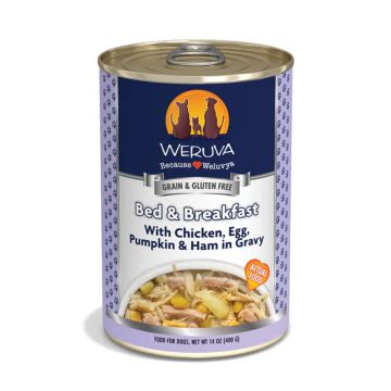 Weruva Classic "Bed & Breakfast" Grain-Free Chicken Egg Pumpkin & Ham in Gravy Can 14oz
