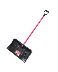 Bully Tools Snow Shovel/Pusher with D-Grip 22IN Poly-Blade 56IN Fiberglass Handle