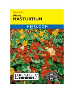 Tropaeolum, Dwarf Nasturtium Mix 'Alaska' Heirloom
