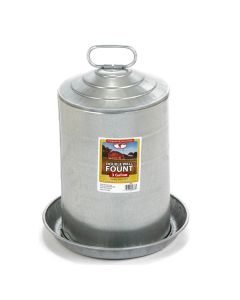 Double Wall Metal Poultry Fount Waterer, 3 Gallon