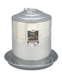 Double Wall Metal Poultry Fount Waterer, 5 Gallon