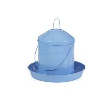 Double-Tuf&reg; Galvanized Painted Poultry Feeder Berry Blue 17 lb capacity