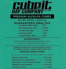 Cubeit Alfalfa Cubes 50 lb bag